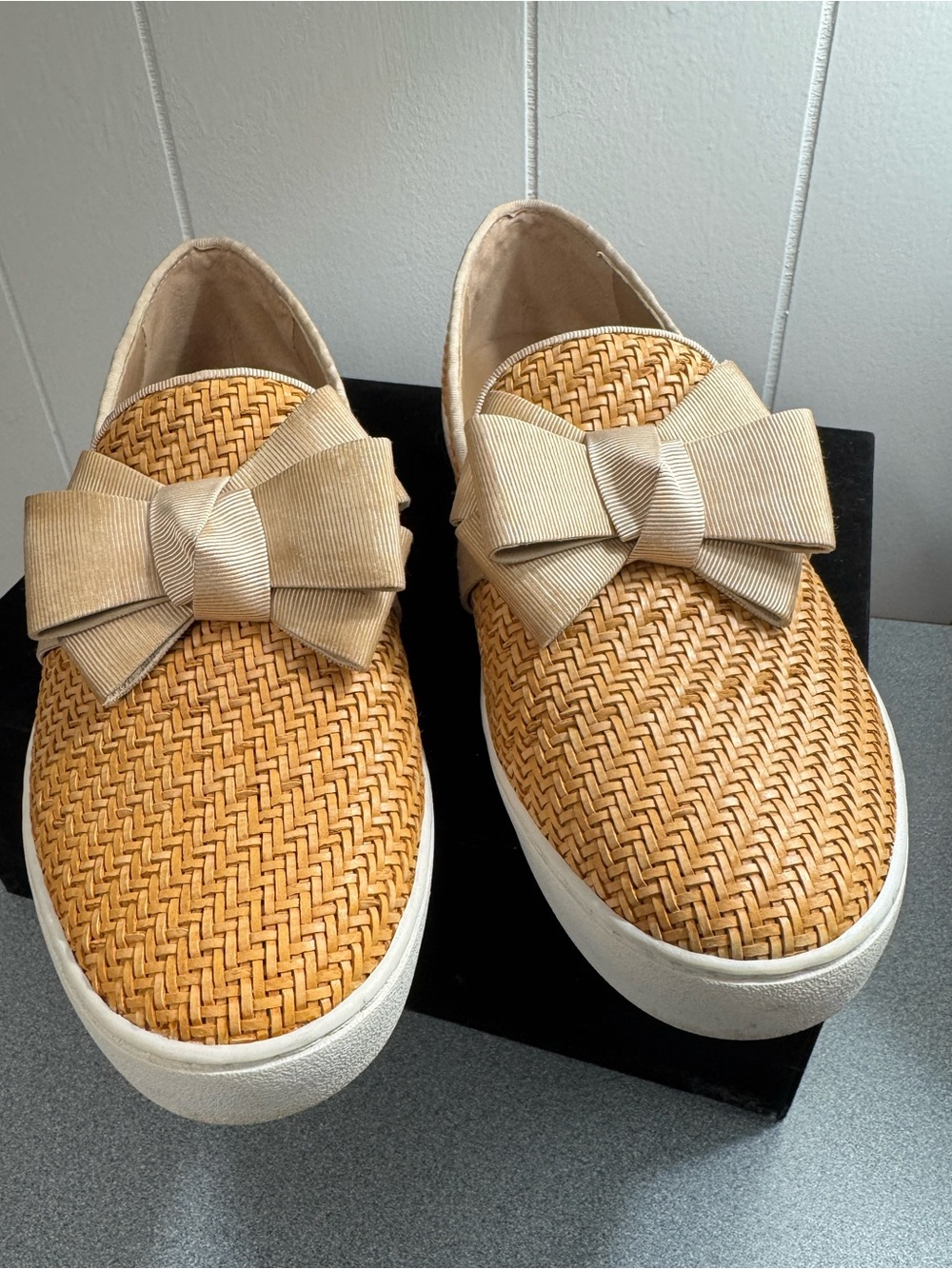 Michael Kors Collection Val Woven Bow Slip-On Sneaker